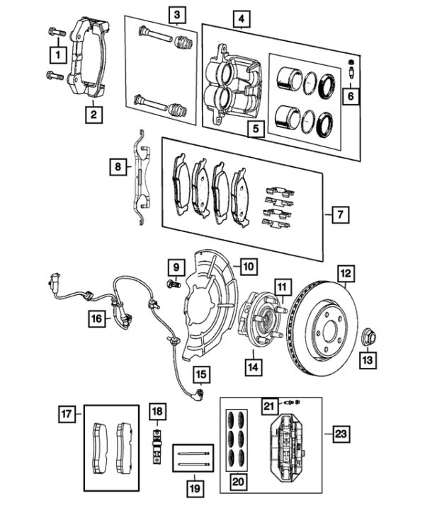 Disc Brake Pad Kit - Mopar (68532199AC)