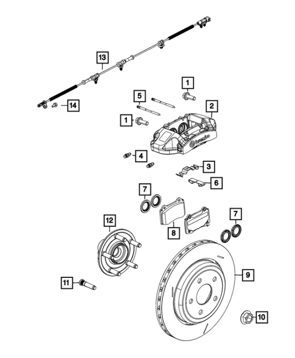 Disc Brake Pad Kit - Mopar (68501808AA)