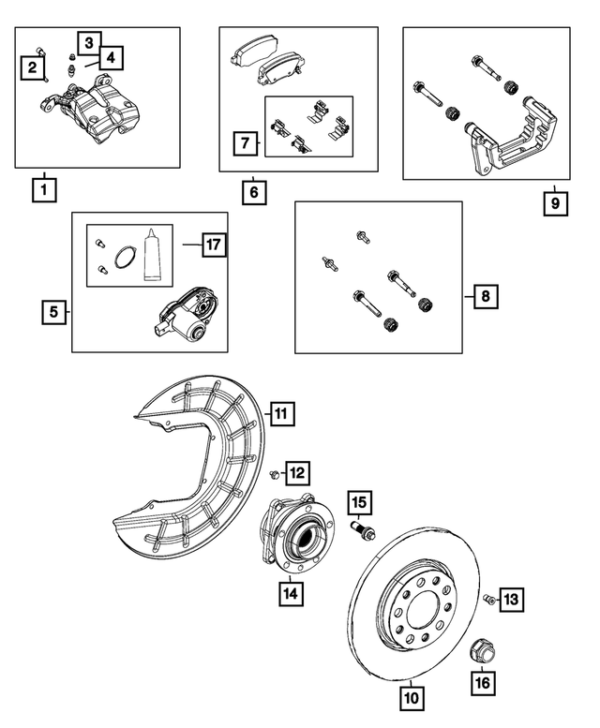 Disc Brake Pad Kit - Mopar (68523693AB)